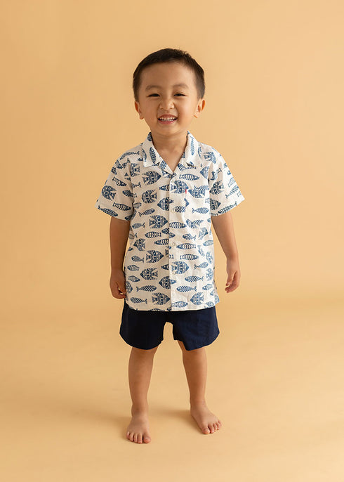 Boys Printed Shirt Set - Inkfish